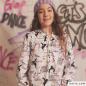 Preview: Baumwolljersey mit Let´s Dance Motiven in Rosa/Lila/Schwarz auf Weiß